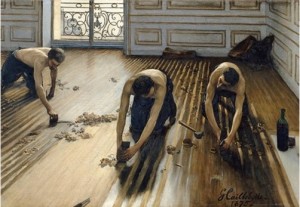 ギュスターヴ・カイユボット 「床に鉋をかける人々」